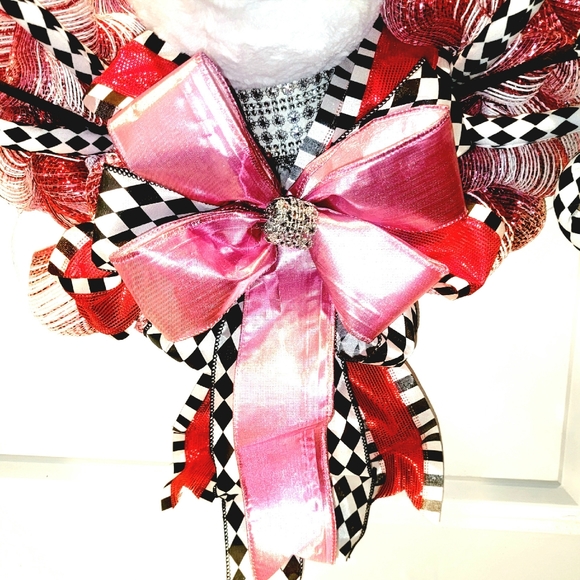 Spring Bunny Wreath Deco Mesh Bow Plush Rabbit - Picture 10 of 12